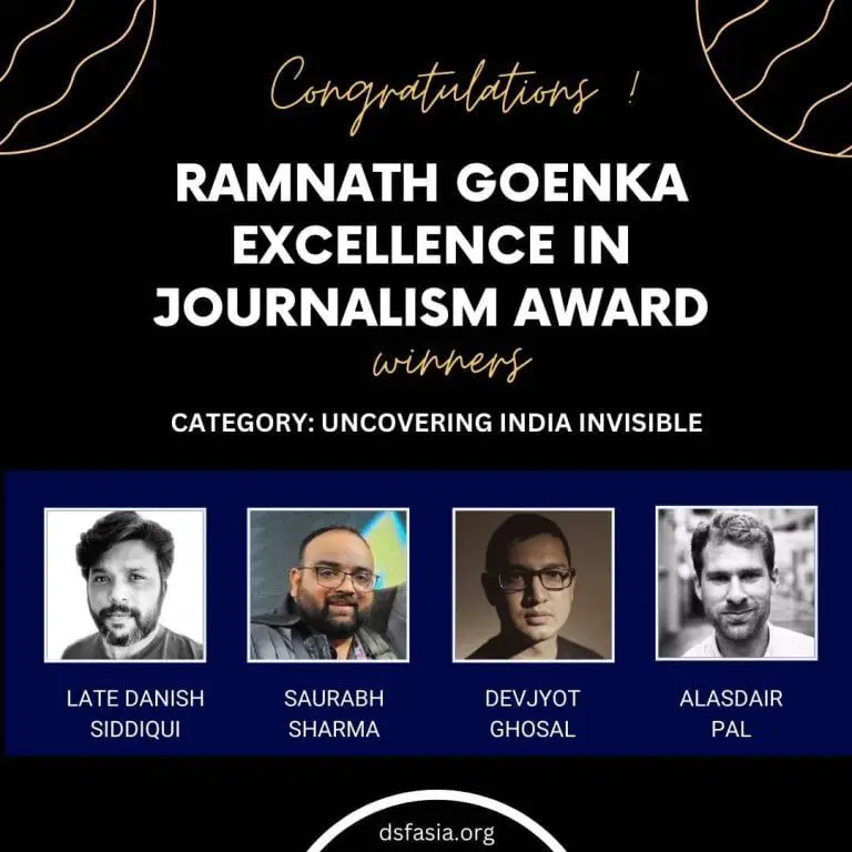 Danish Siddiqui and Others from Reuters Team Win Ramnath Goenka Excellence in Journalism Award