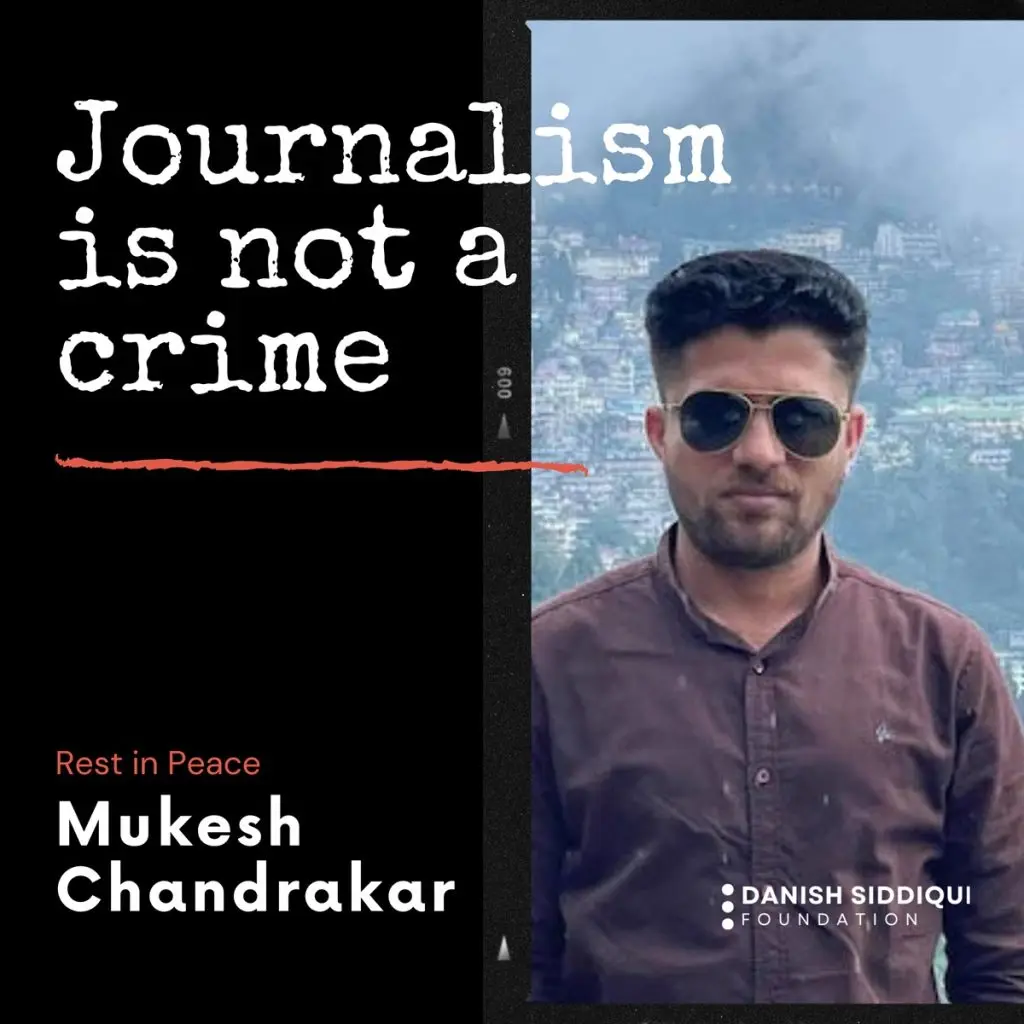 DSF condemns the killing of Journalist Mukesh Chandrakar: A Call for Justice