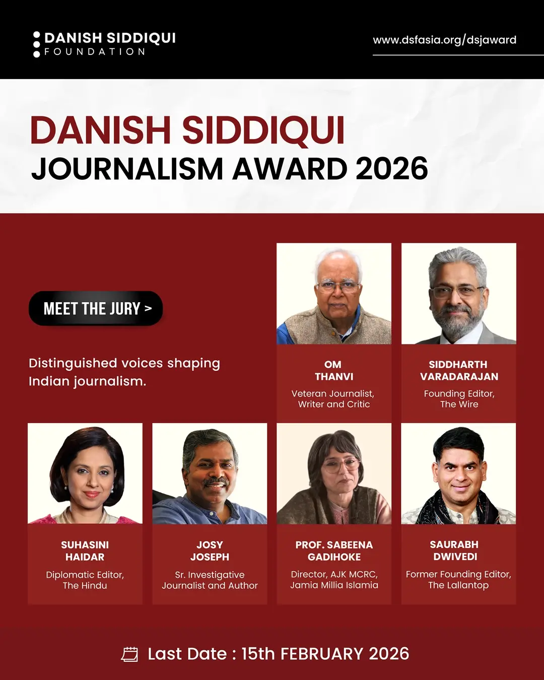 Danish Siddiqui Journalism Award 2026: Call for Entries